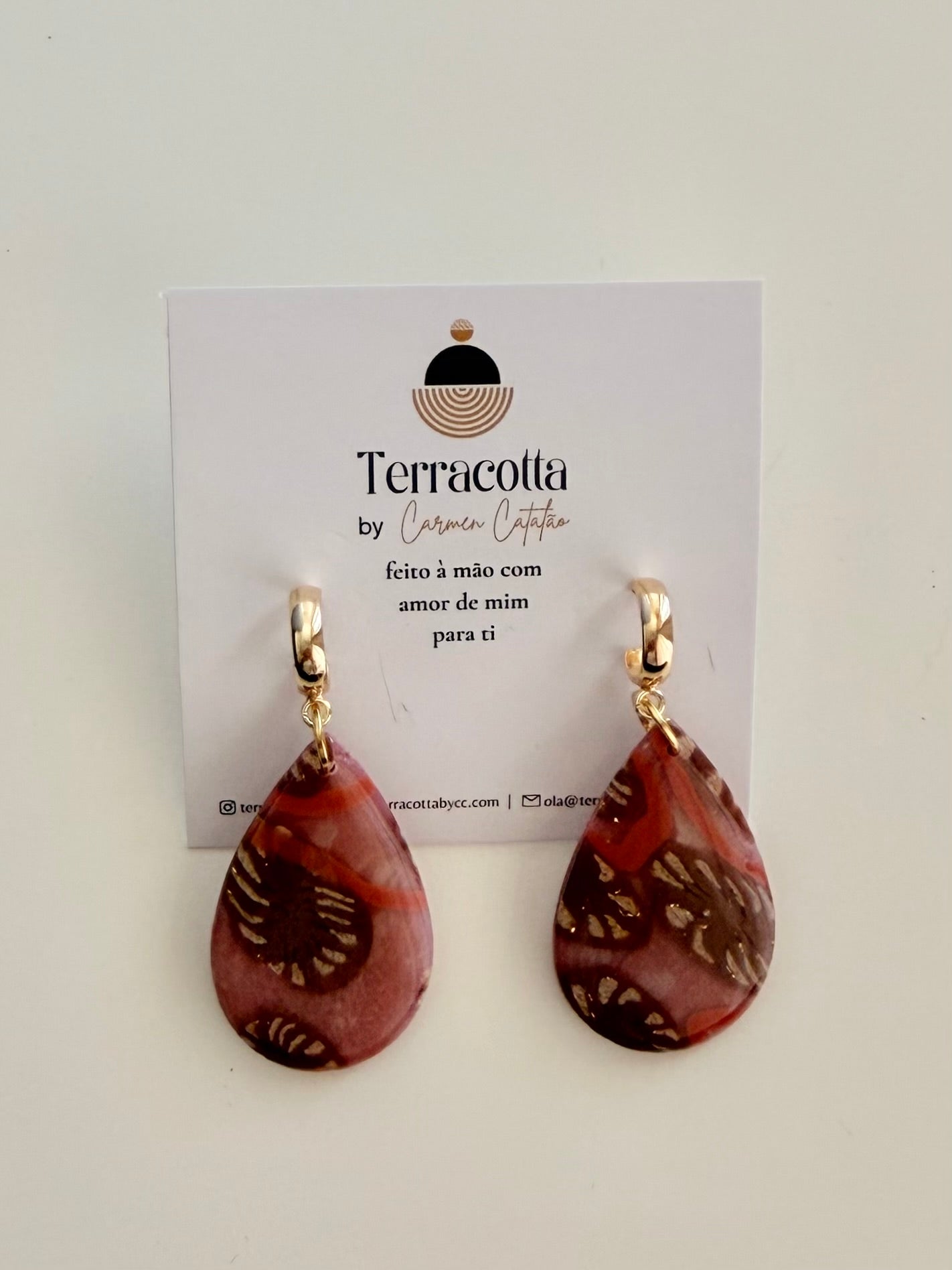 Brincos Grafismo Terracota