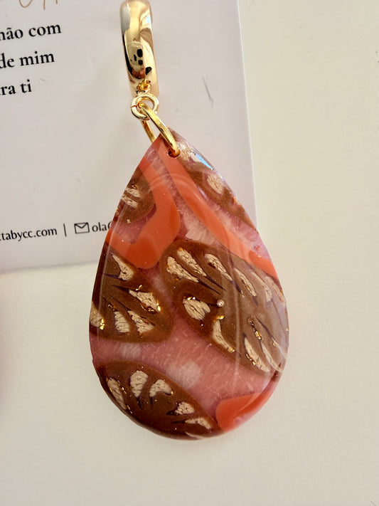 Brincos Grafismo Terracota